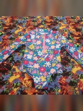 Little Girls Floral One Piece Bathing Suit